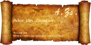 Adorján Zsombor névjegykártya